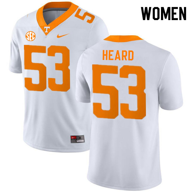 Women #53 Lance Heard Tennessee Volunteers College Football Jerseys Stitched-White